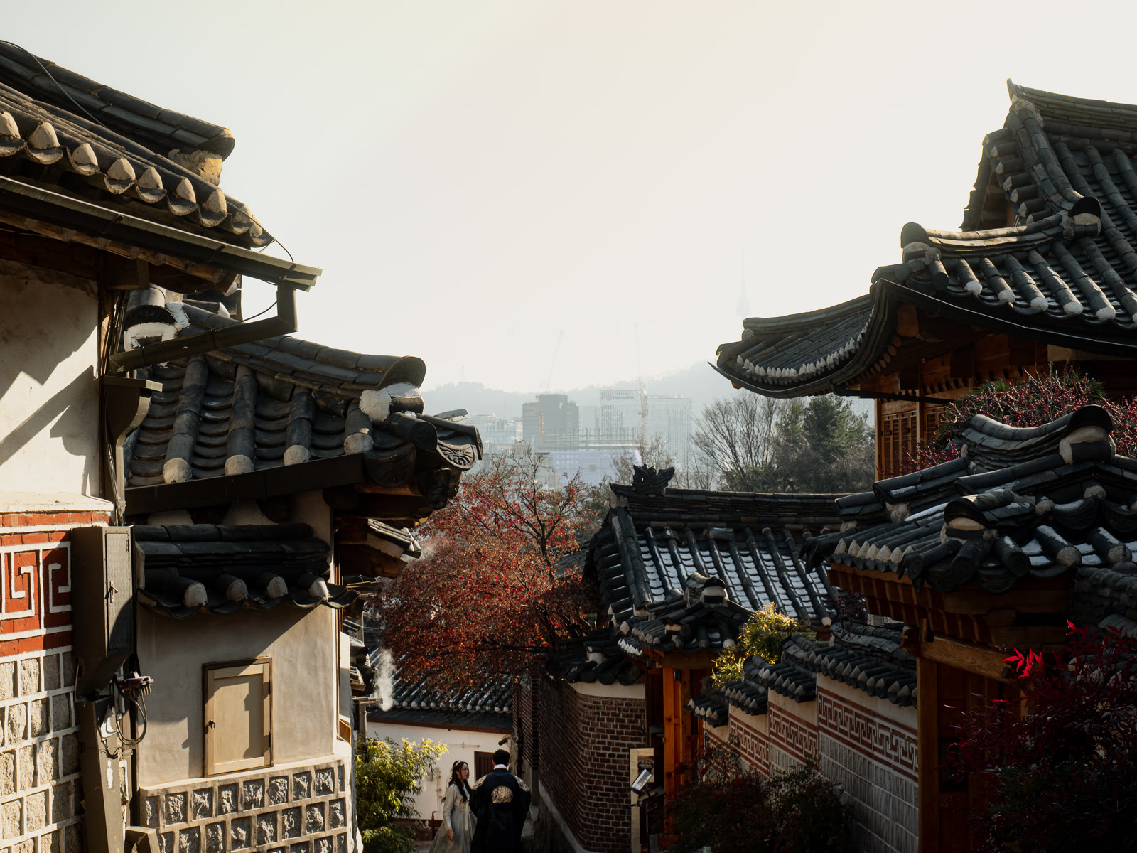 Hanok rooftops in Bukchon Hanok Village, Seoul